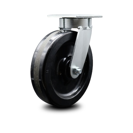Service Caster 8 Inch Kingpinless Phenolic Wheel Swivel Top Plate Caster SCC-KP30S820-PHR